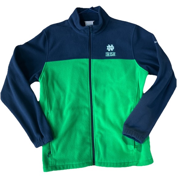 Columbia Fleece Notre Dame Fighting Irish Mens Full Zip Jacket Coat Size Large - Picture 1 of 8